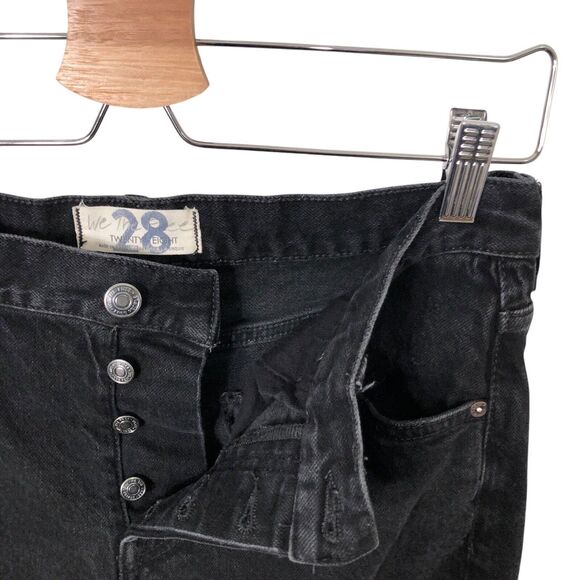 Free People We The Free 28 Bren Boyfriend Destroyed Jean Black Magic OB1311345 - Picture 7 of 12